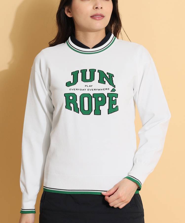 JUN&ROPE スウェット 裏起毛 クルーネック ゴルフウェア ベージュ
