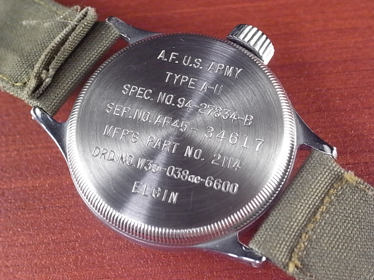 エルジン ミリタリー タイプA-11 アメリカ陸軍航空隊 24H時計 1940年代