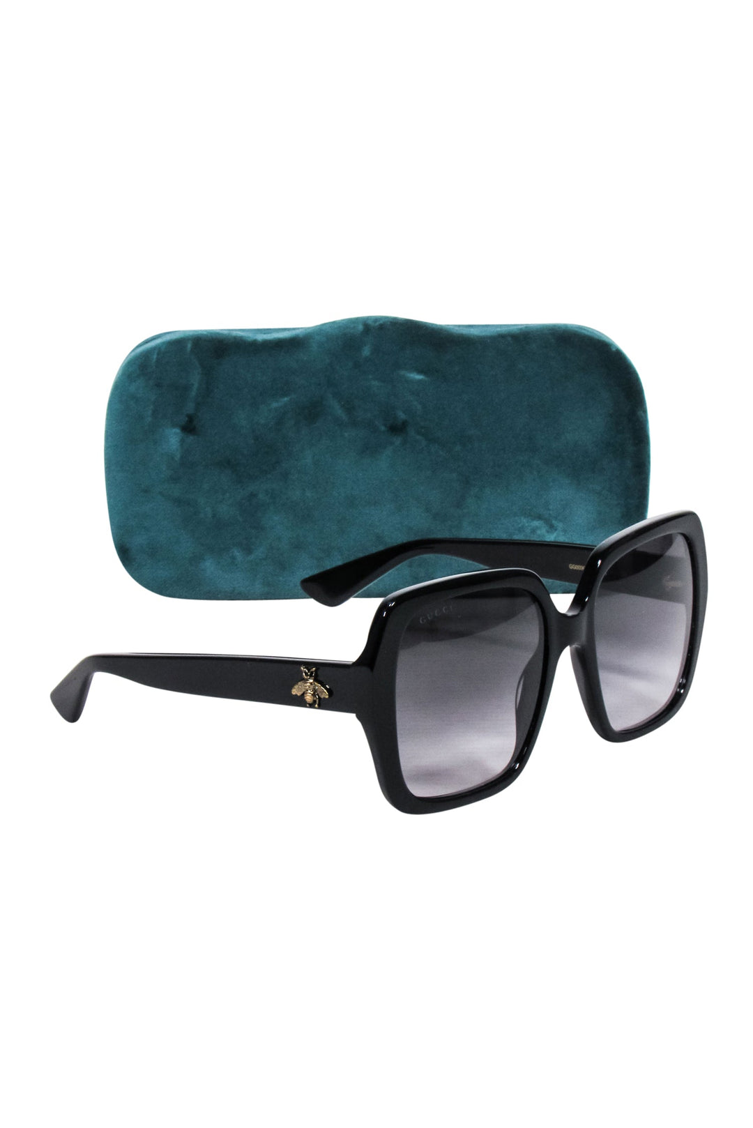 Gucci - Black Large Sunglasses w/ Logo Side Detail | Current Boutique