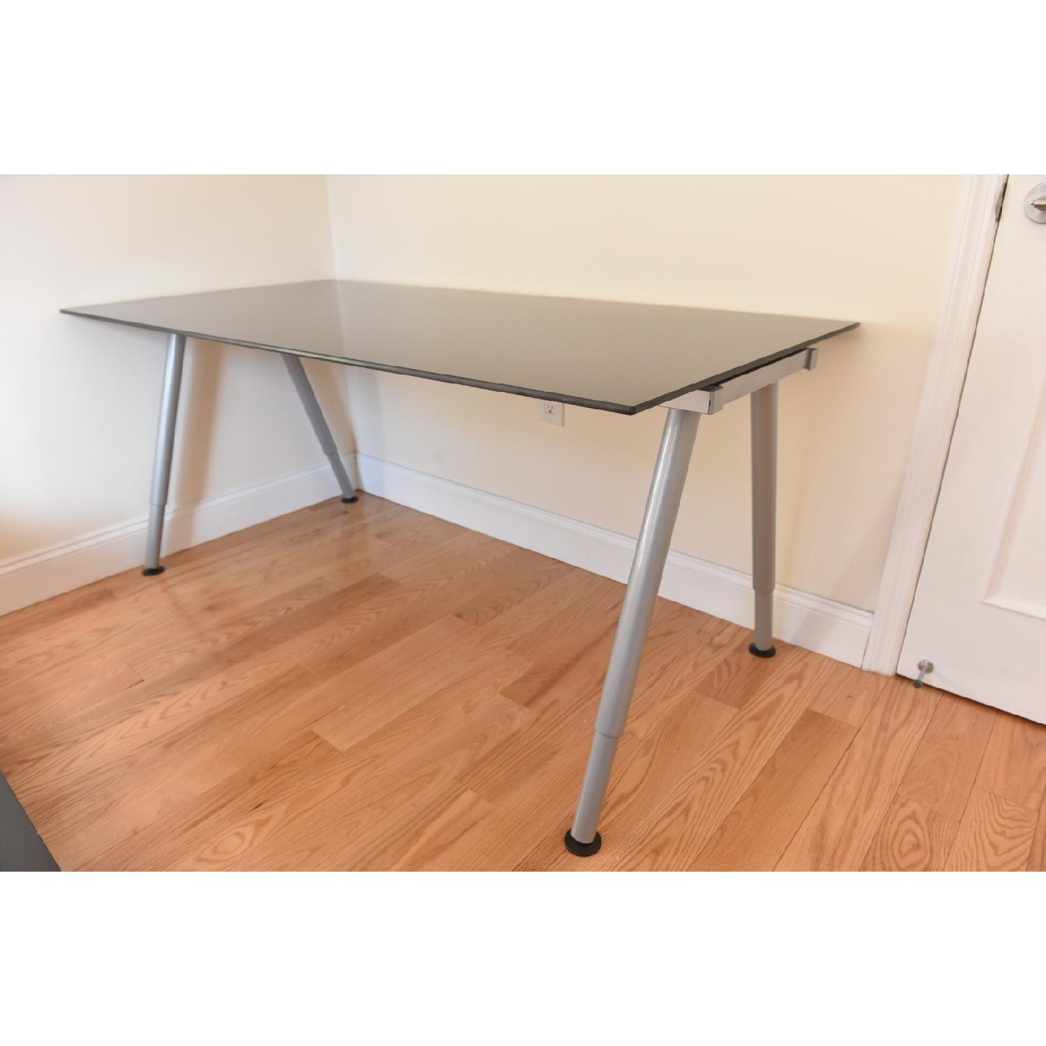 Ikea Galant Black Glass Desk - AptDeco