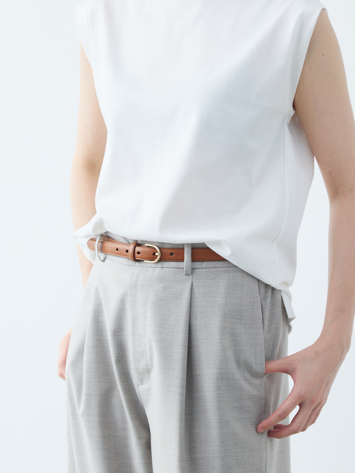 BUTTERO レザーベルト/キャメル | Factelier (ファクトリエ)