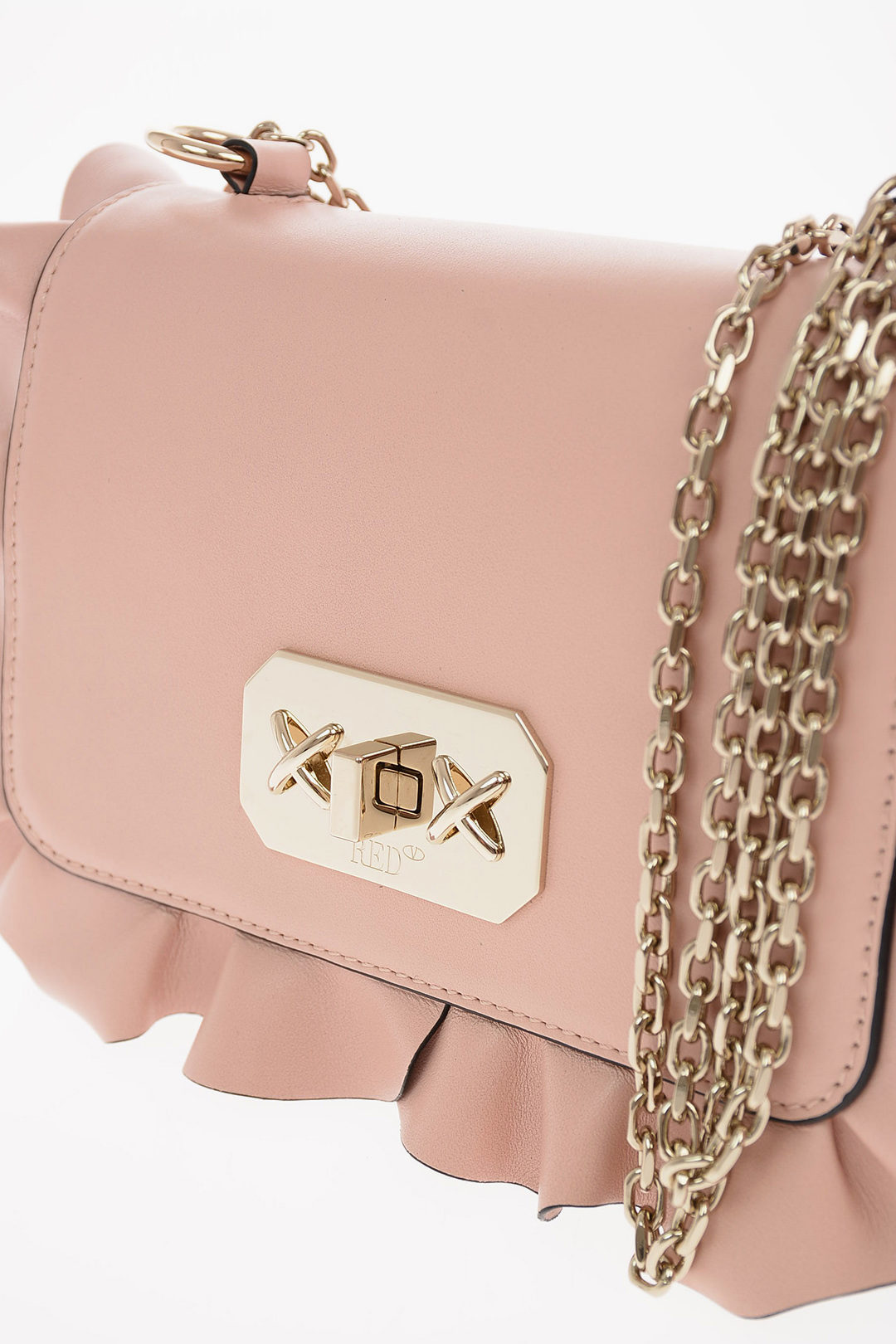Red Valentino Soft leather ROCK RUFFLES Shoulder Bag with