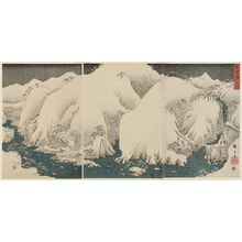 歌川広重による浮世絵「Mountains and Rivers of Kiso — 木曽路之山川」