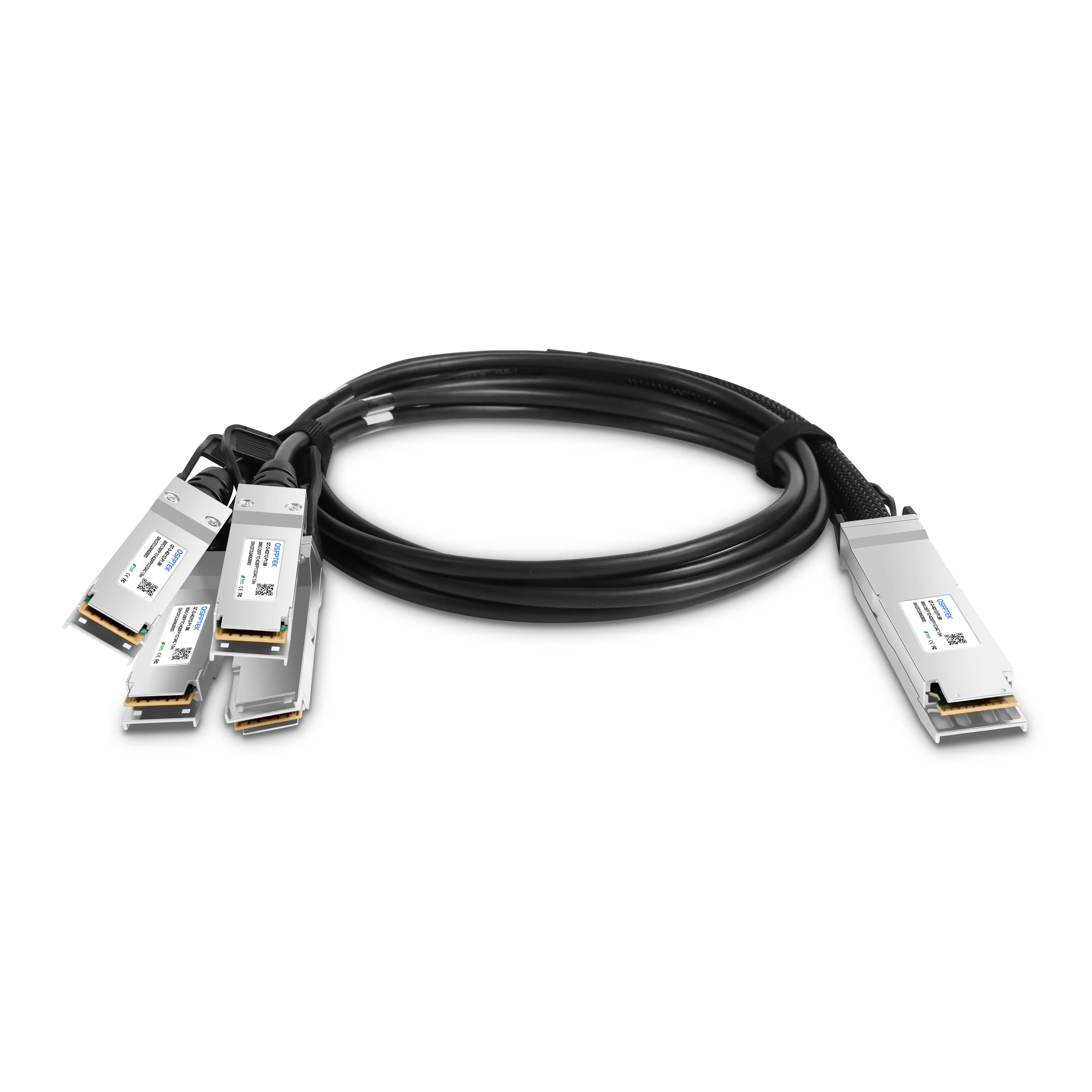 1.5m Nvidia互換 800G OSFP - 4x 200G QSFP112 パッシブTwinax DAC