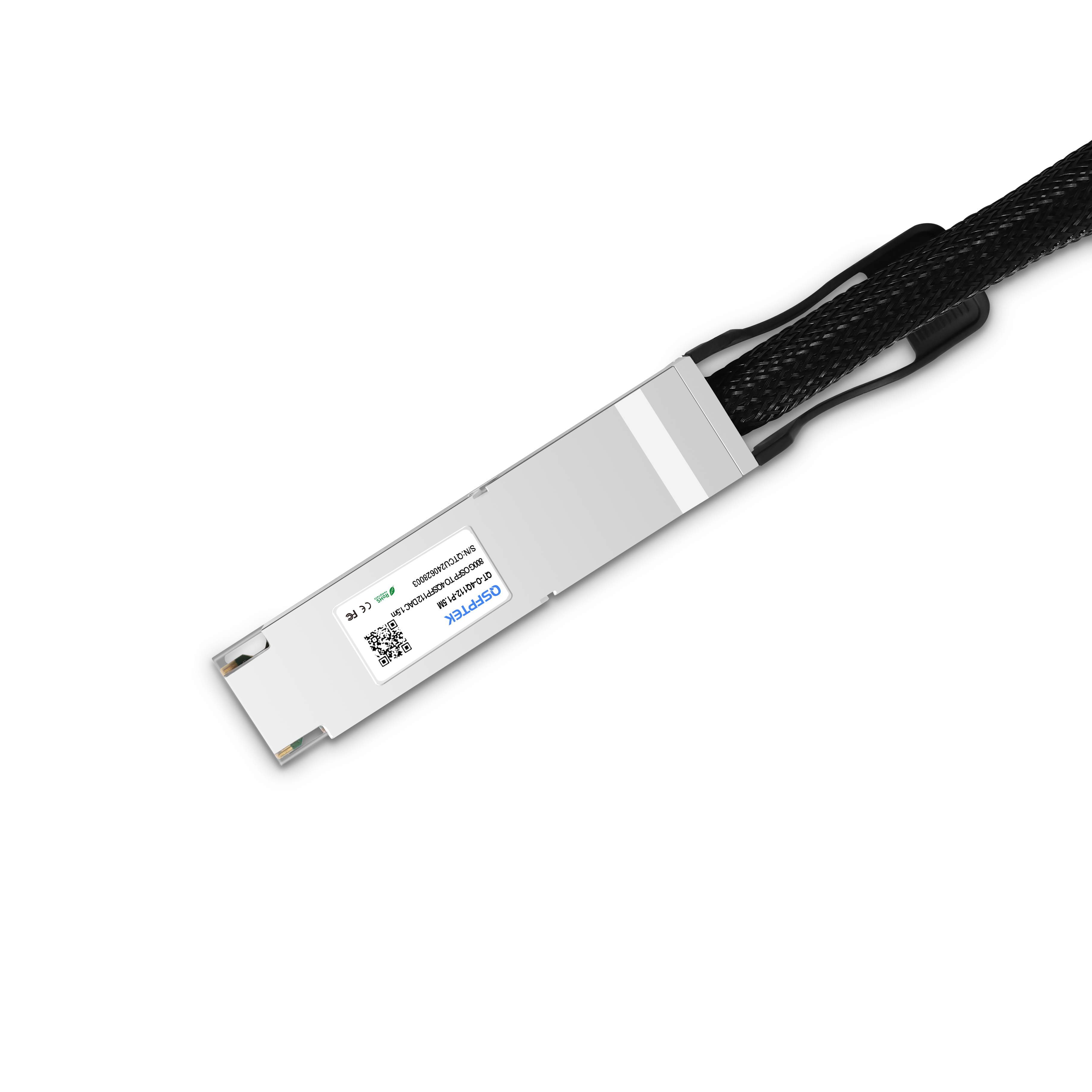 1.5m Nvidia互換 800G OSFP - 4x 200G QSFP112 パッシブTwinax DAC