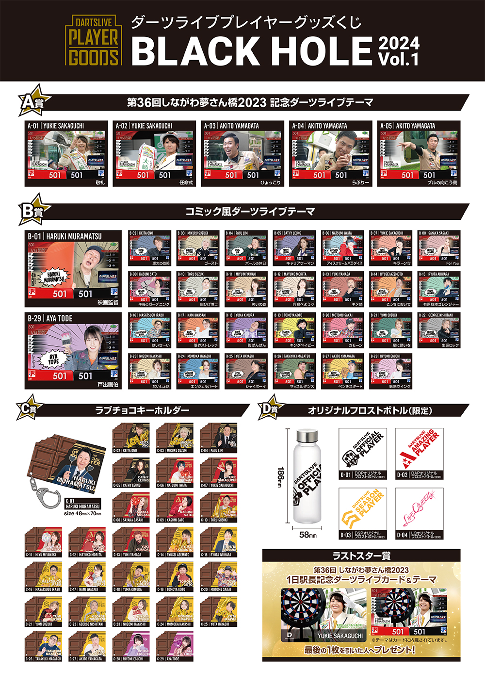 ダーツハイブ全店にて「ダーツライブプレイヤーグッズくじ BLACK HOLE