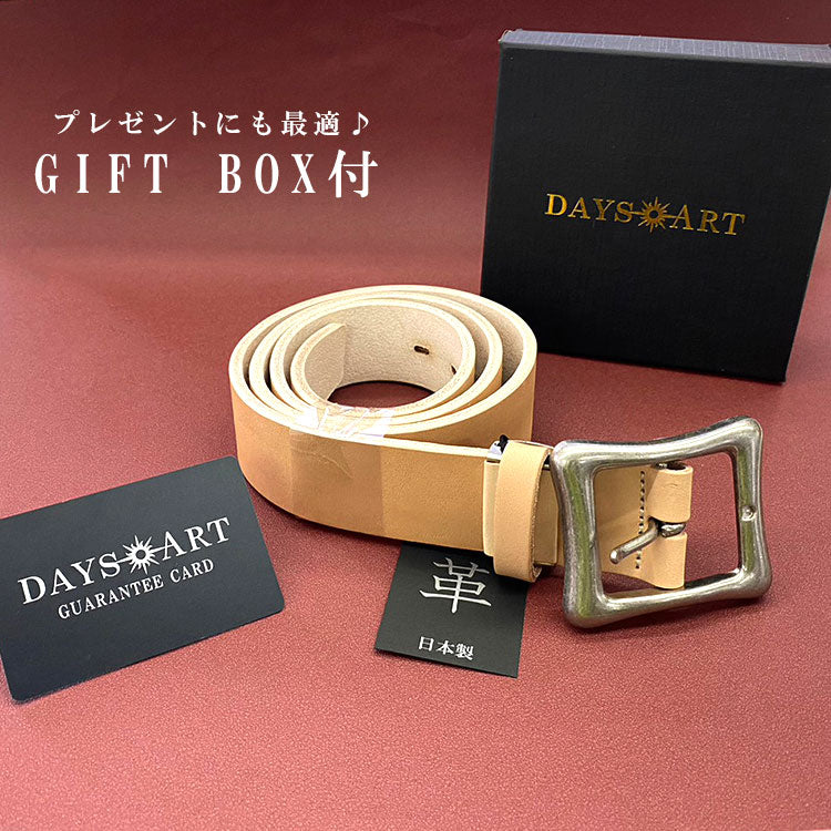 DaysArt 日本製 レザーベルト 姫路昭南レザー 極厚 メンズ 本革