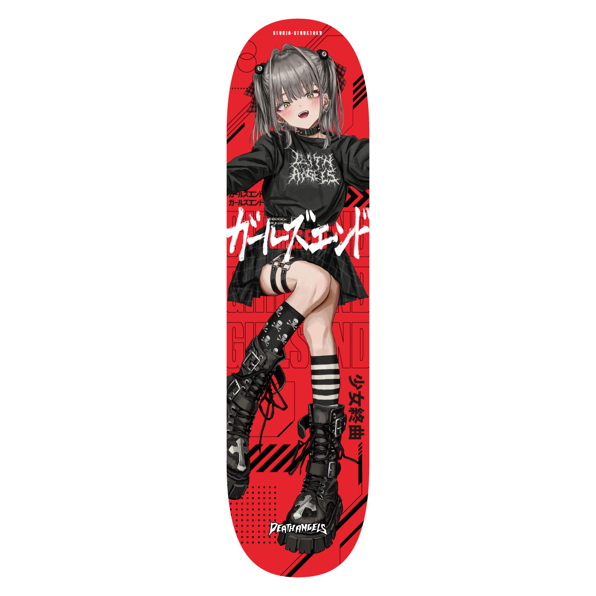 GIRLS END RED SKATEBOARD DECK – DEATH ANGELS