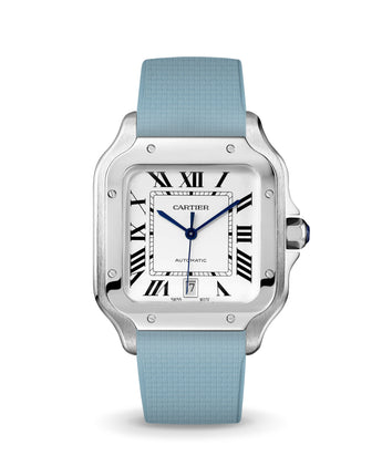 Baby Blue Sailcloth CTS Rubber Strap for Cartier Santos de Cartier