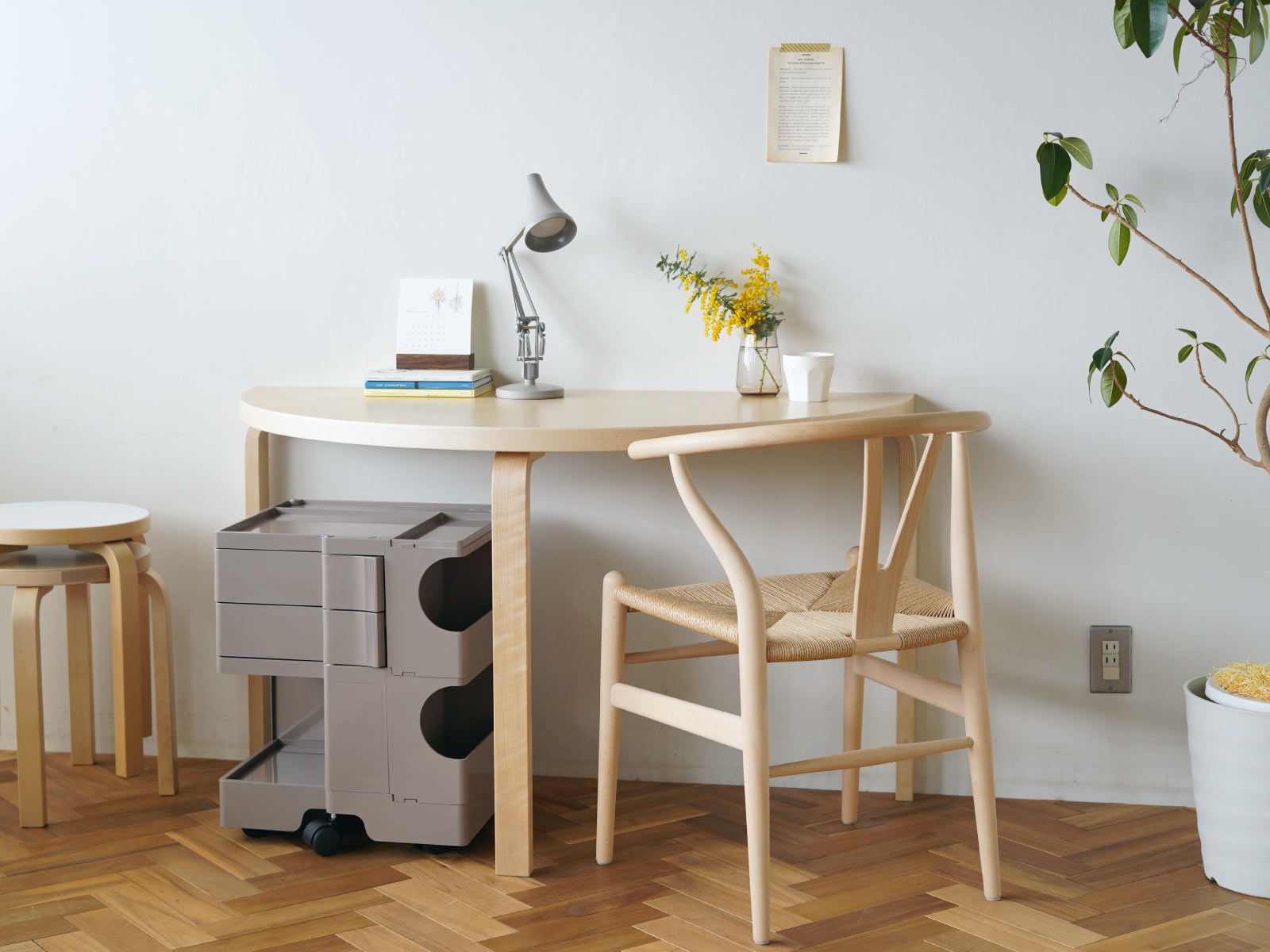 artek (アルテック) テーブル 95 W120×D60×H72cm 半円形 / ナチュラル