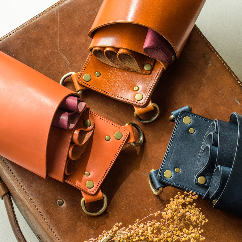 シザーケース5丁用 栃木レザーヌメ革S02-5 | dete