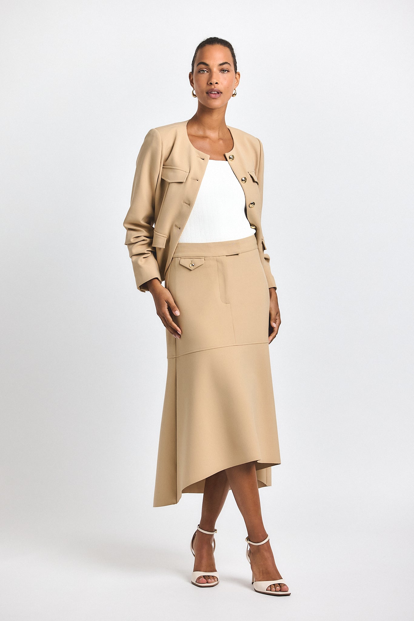 Nicolette Midi Skirt - Camel – Derek Lam