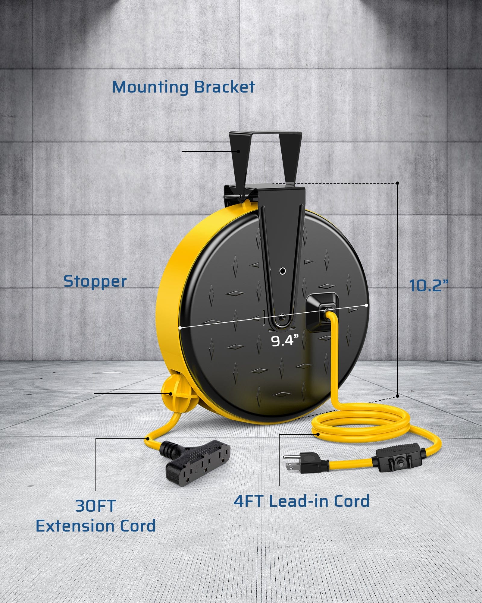 DEWENWILS | 30ft Retractable Extension Cord Reel