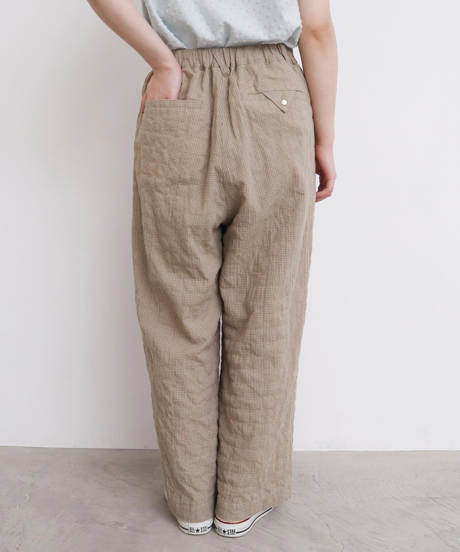 AMBIDEX Store 〇くしゃくしゃコットン パンツ(F ベージュ): l'atelier