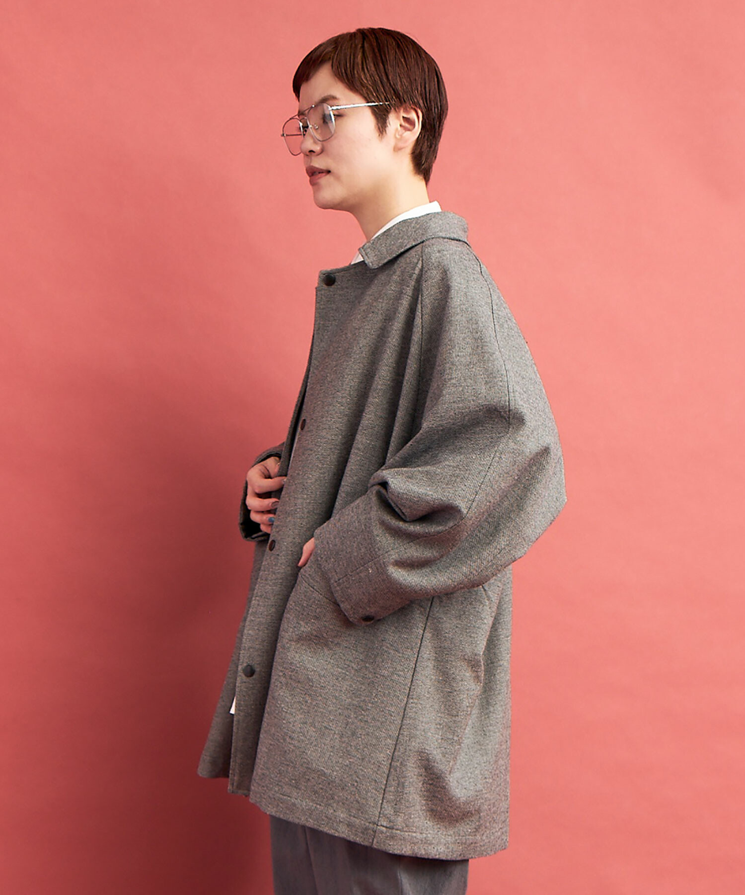 AMBIDEX Store △POP TWEED DOLMAN コート(F MIX GREY): buoybuoy