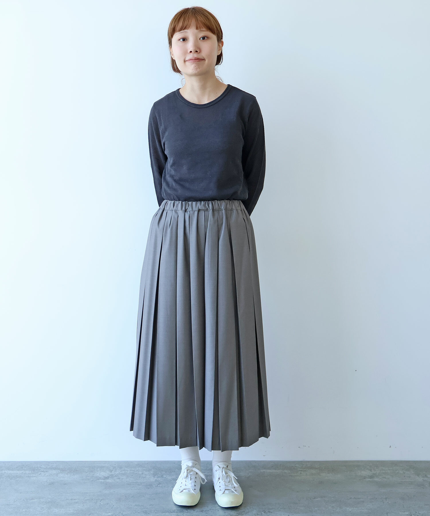 AMBIDEX Store △〇 hana×mesh ジャカード 長袖プルオーバー(F シロ