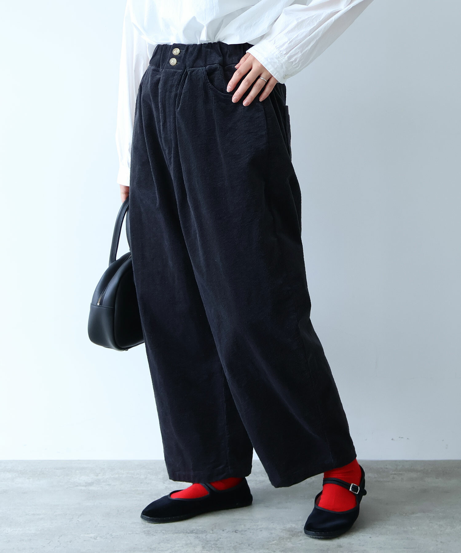 AMBIDEX Store ○ 11W サッカーコーデュロイ パンツ(F アイボリー