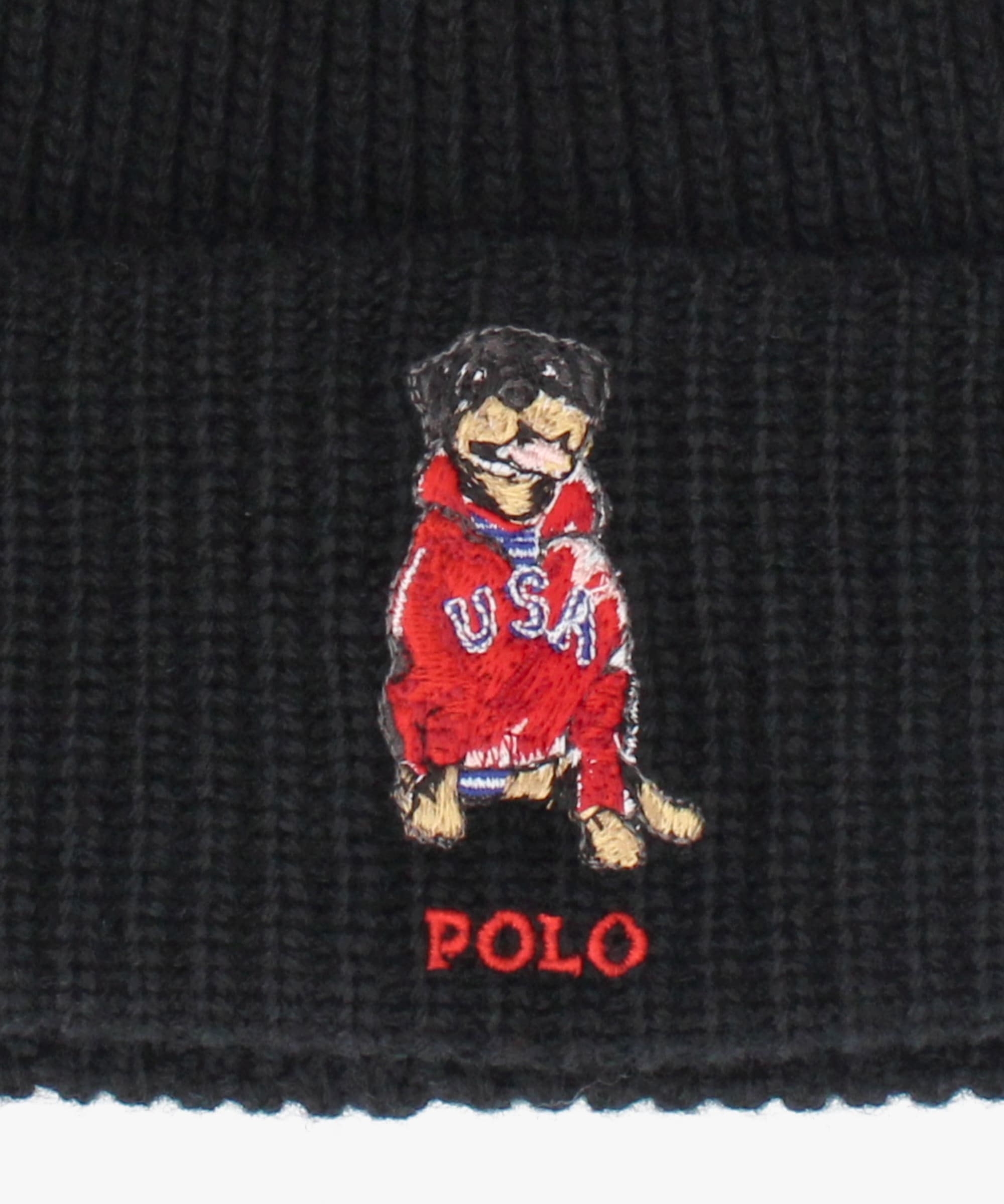 POLO RALPH LAUREN HUSKY DOG BEANIE | ONE SIZE(98) POLO BLACK (01