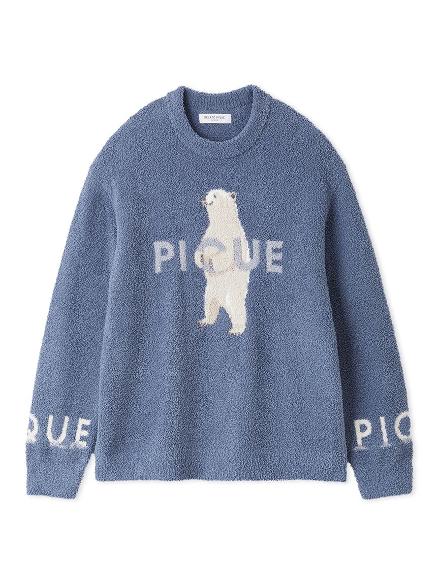 HOMME】パウダーフォレストベアジャガードプルオーバー(ニットプル
