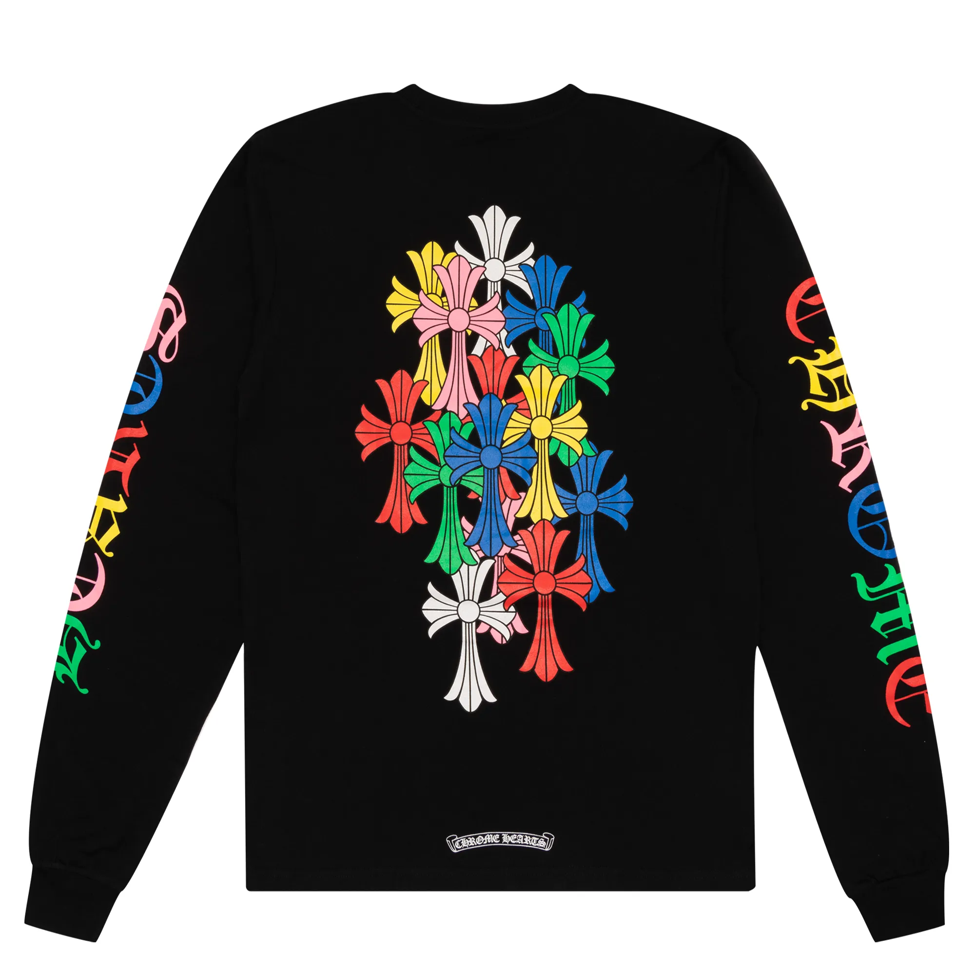 Chrome Hearts Multi Color Cross Cemetery L/S T-Shirt Black | Parallel