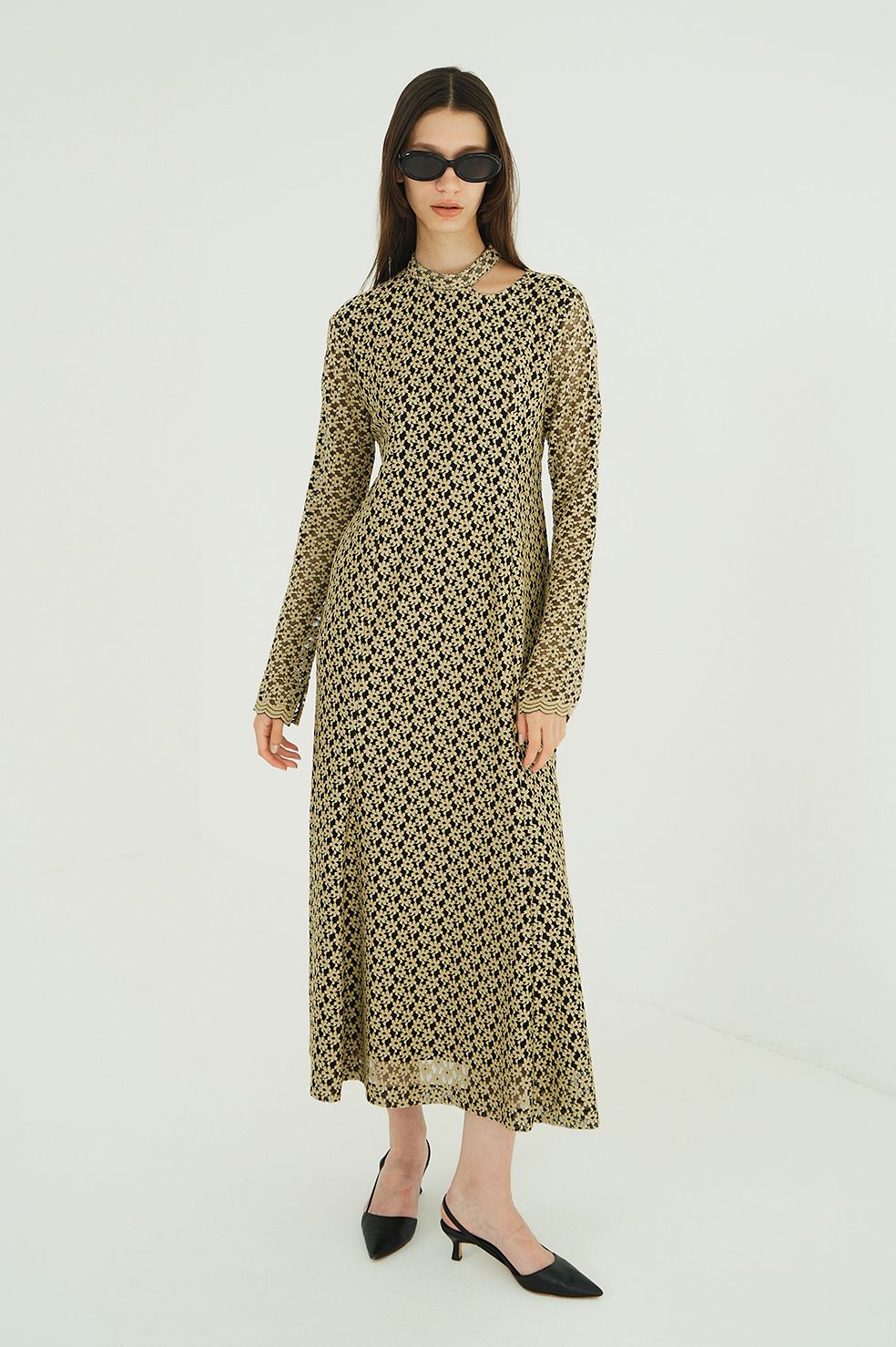 CLANE｜3D フラワーレースワンピース