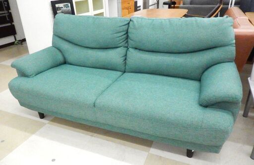 ニトリ ソファー 2P 2人掛け グリーン系 中古品