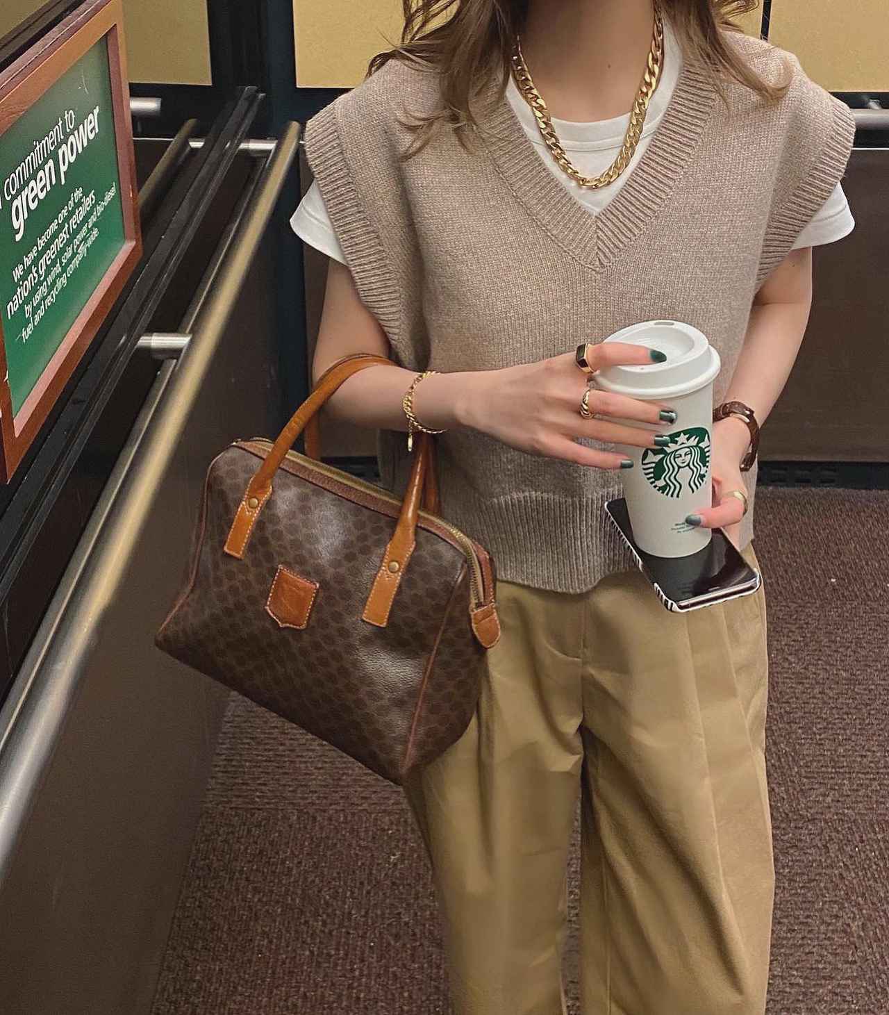 CELINE マカダム柄ハンドバッグ セリーヌ CELINE マカダム柄
