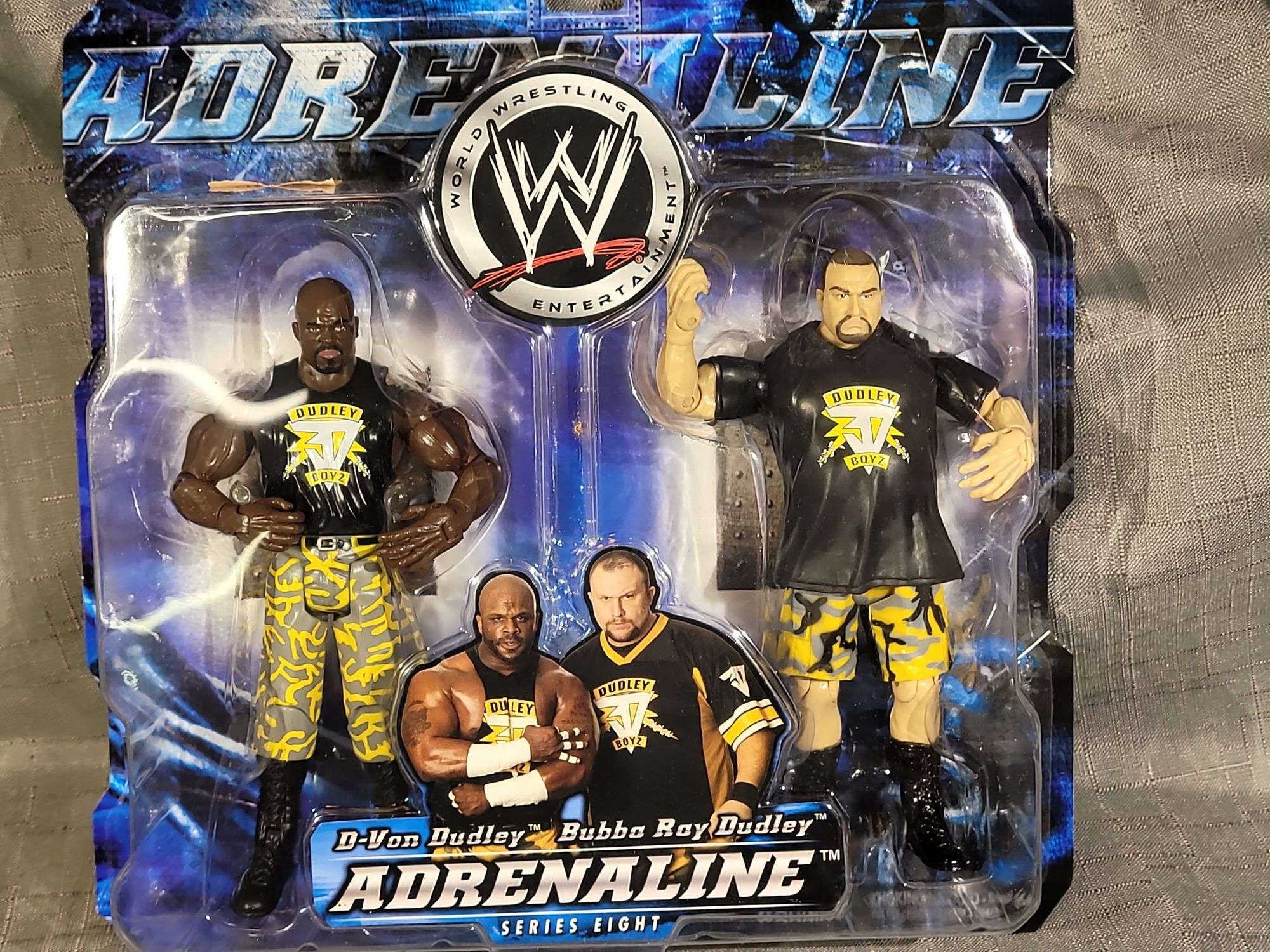 WWE ADRENALINE (2)- NIB- D-VON DUDLEY & BUBBA RAY DUDLEY + TRIPLE