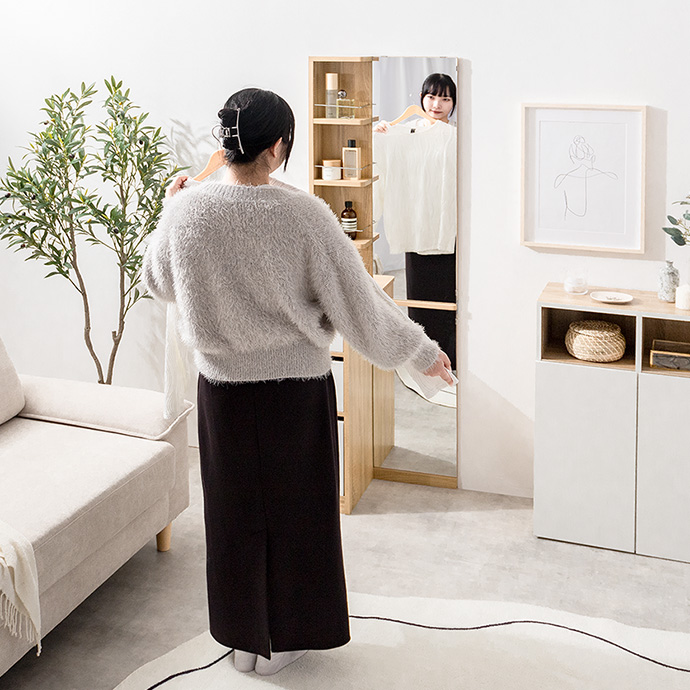 g153021]Elena 収納付姿見ドレッサー ドレッサー | 家具・インテリア