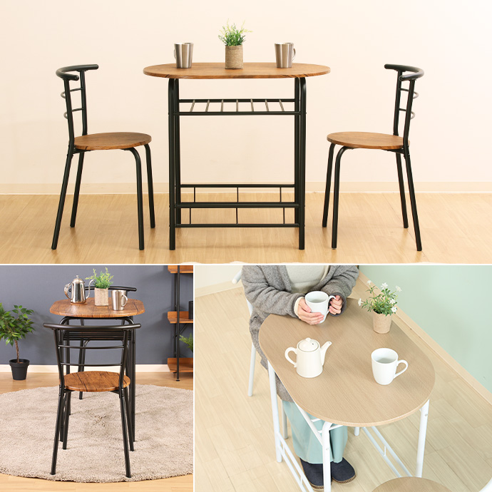 g11626]【3点セット】Holzdorf 幅81cmテーブル+チェア2脚 ダイニング