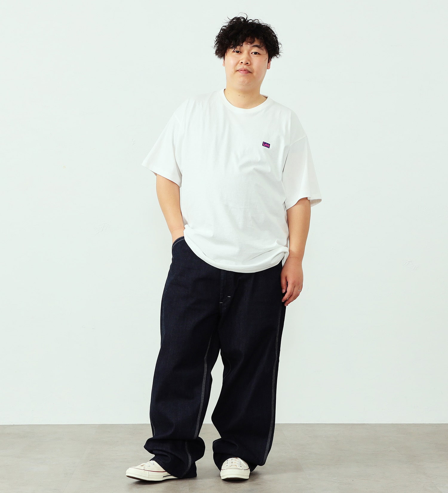 試着対象】【大きいサイズ】DUNGAREES ワイドペインターパンツ/デニム