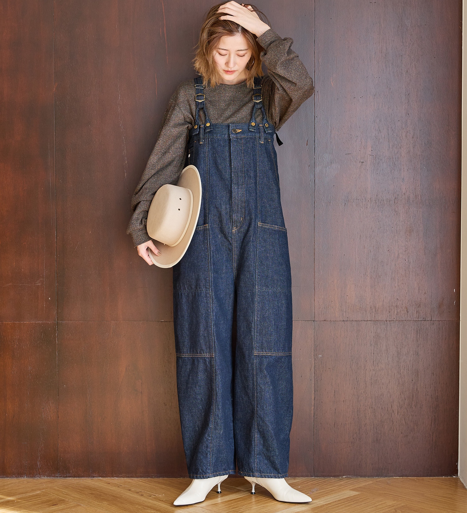 試着対象】【GISELe 10月号掲載】atelier SOMETHING W KNEE SALOPETTE