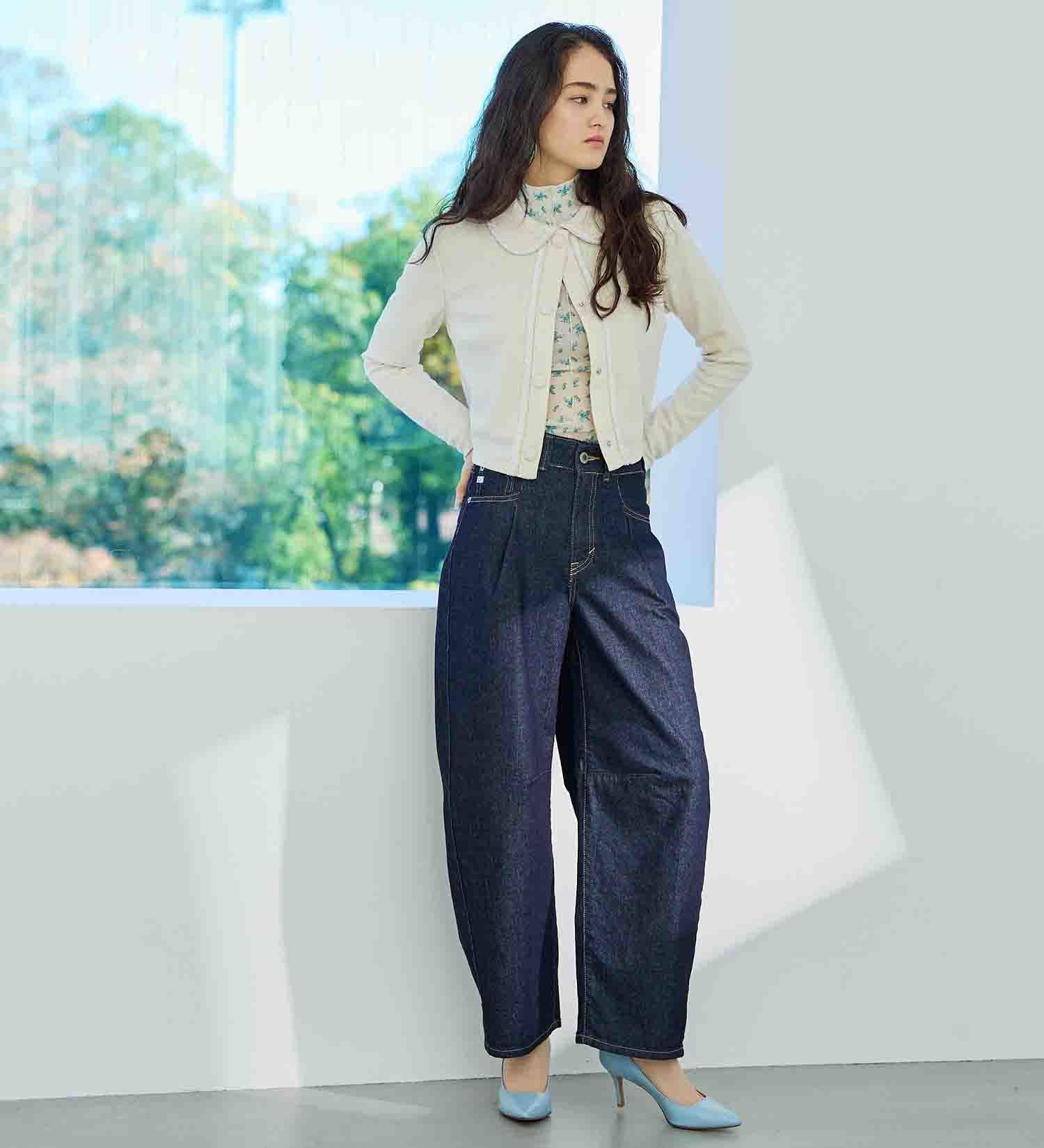 試着対象】SOMETHING HANAタックカーブデニムパンツ|SOMETHING|サムシング