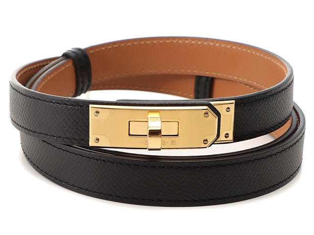 HERMES ケリーベルト ブラック ゴールド金具 HERMES エルメス ベルト