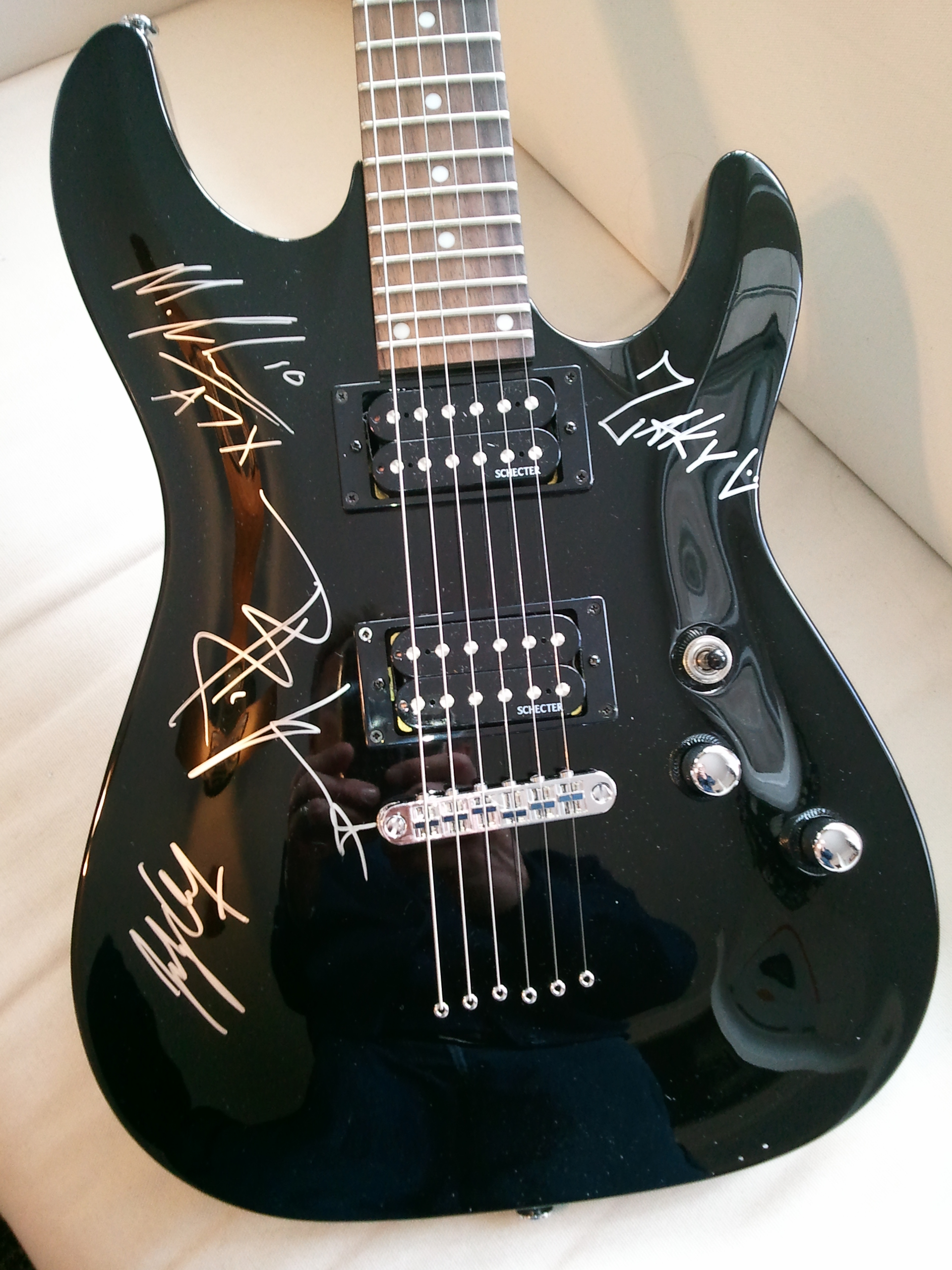 Charitybuzz: Avenged Sevenfold Signed Black TUSQ- Schecter Diamond