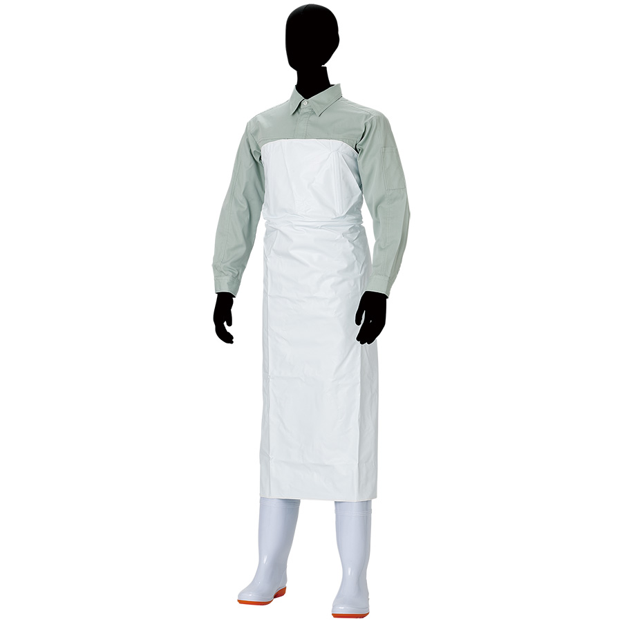 ワンタッチエプロン B型 （前掛式） 白 | 【ミドリ安全】公式通販