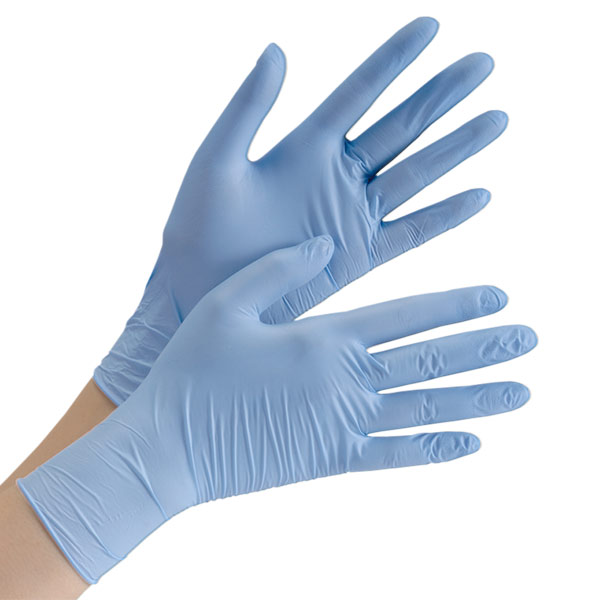 在庫限り】極薄手 使い捨てニトリル手袋 SSサイズ ブルー 粉無
