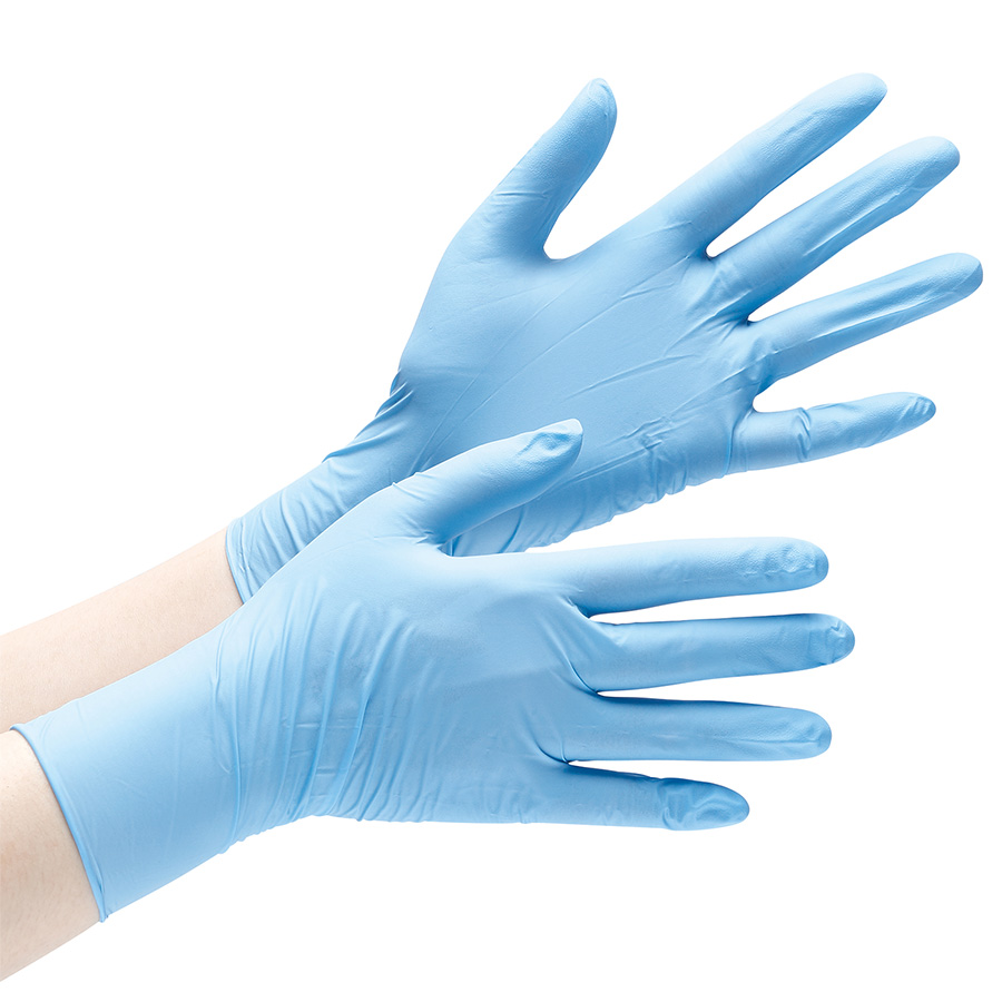 ニトリル手袋 アクセラレーターフリー ベルテ728 L ブルー 粉無
