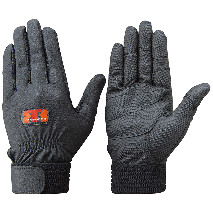 トンボレックス 合成皮革手袋 E－831BK ブラック L | 【ミドリ