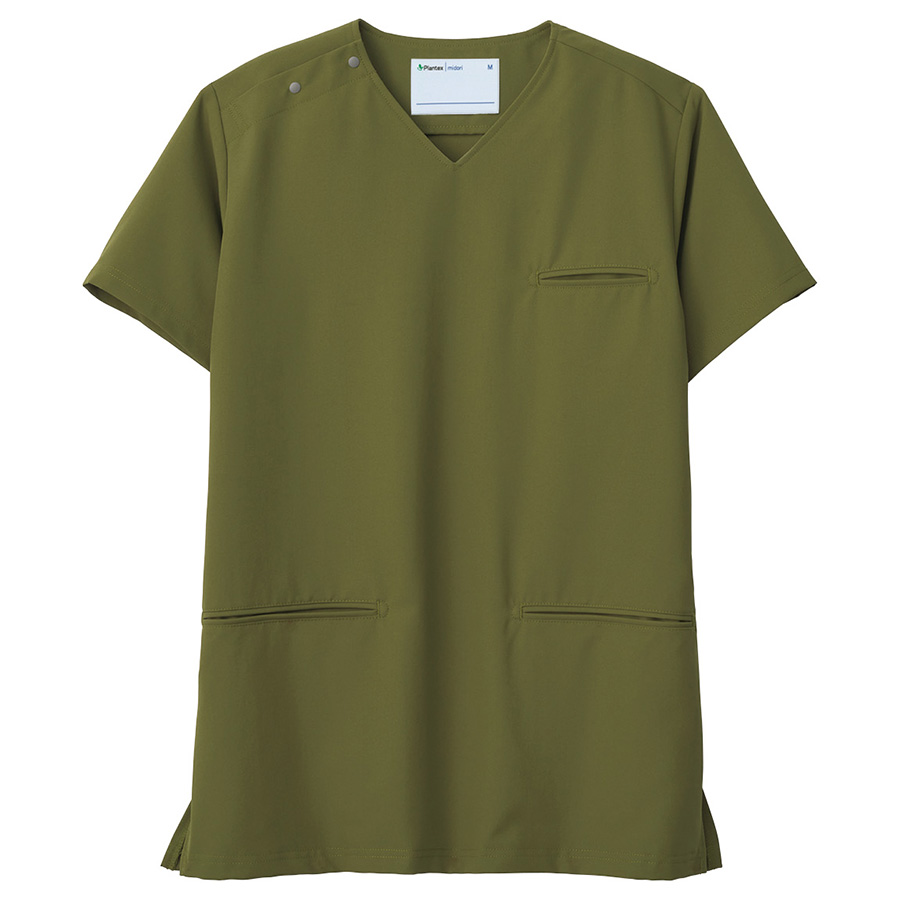 ベルデクセル セットアップスクラブ VEM6006上 カーキ