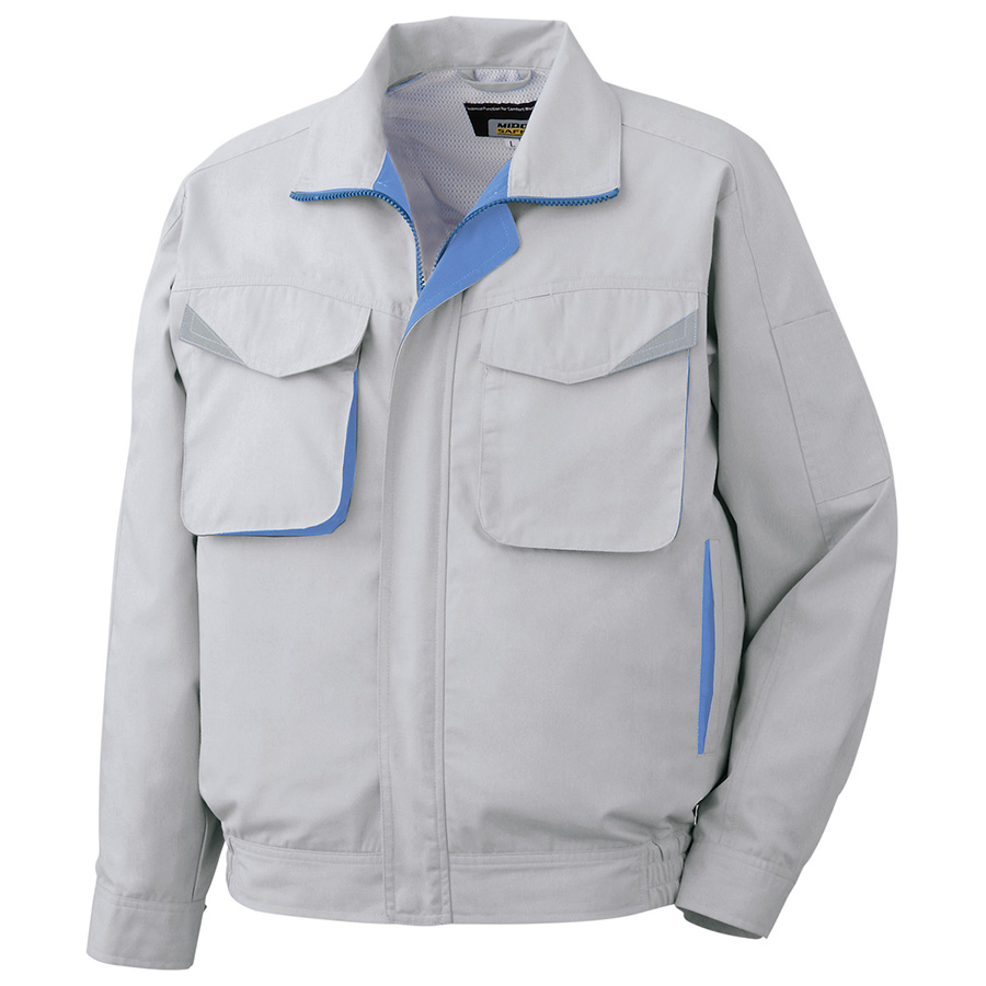 ペア長袖ブルゾン GS2481 上 シルバーグレー| 作業服・作業着