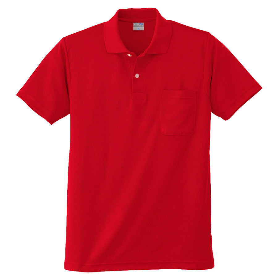 DRY 半袖ポロシャツ 9006 10 レッド 3S～5L| 作業服