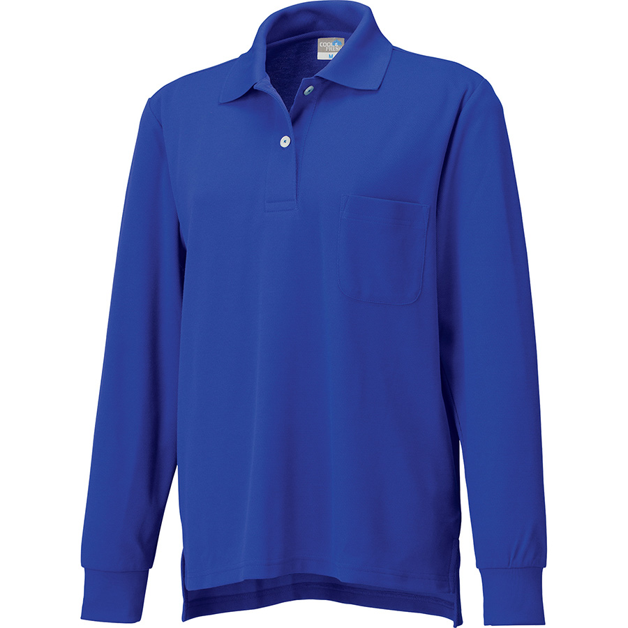 DRY レディース長袖ポロ 9005－8 Rブルー | 【ミドリ安全