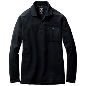 長袖ポロシャツ ユニセックス 665－035 ブラック （6L