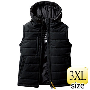 防寒フーディベスト ユニセックス 5034－64 アーバンブラック