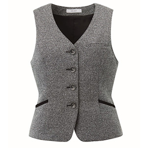 FORD&SPYDER グレー/赤 ベスト クラシック カシミヤ 4BAR Vネック