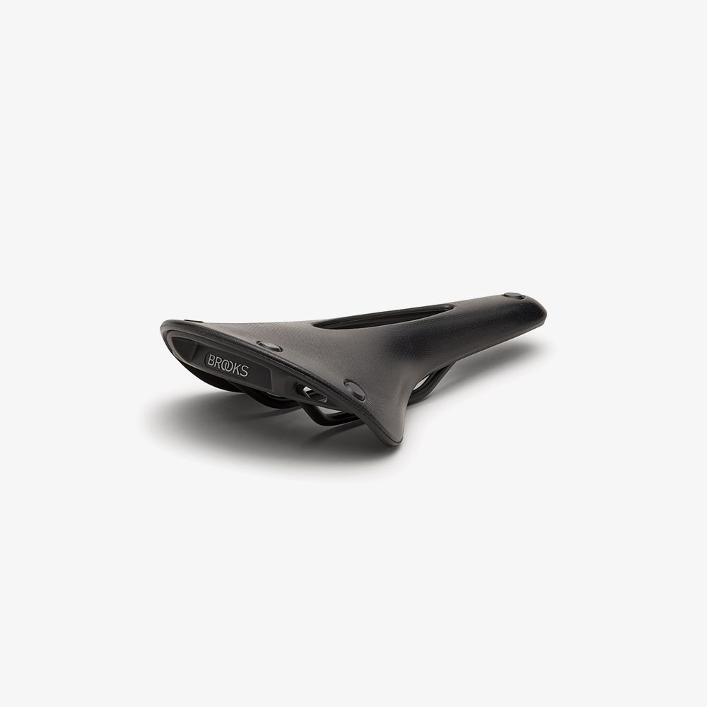 C17 Carved, gravel saddle with hole - Brooks England - Cambium Saddle