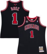 Mitchell & Ness Adult Chicago Bulls Derrick Rose #1 Black Hardwood