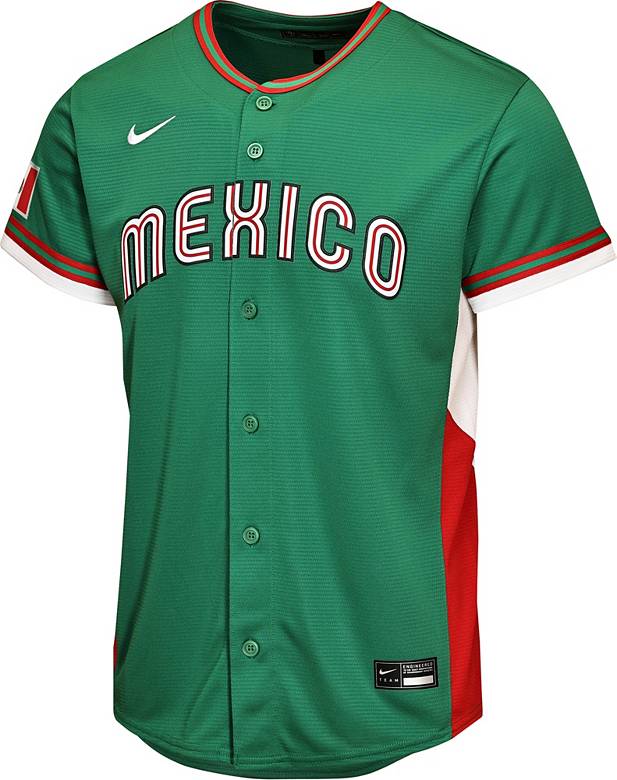 Nike Youth World Baseball Classic 2026 Mexico Green Road Jersey