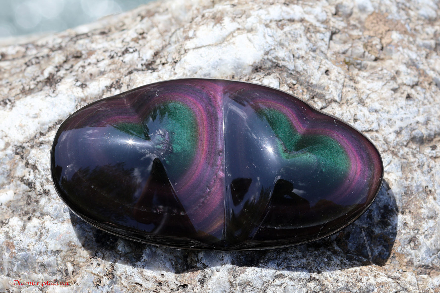 レインボーオブシディアン/ダブルハート(A536)